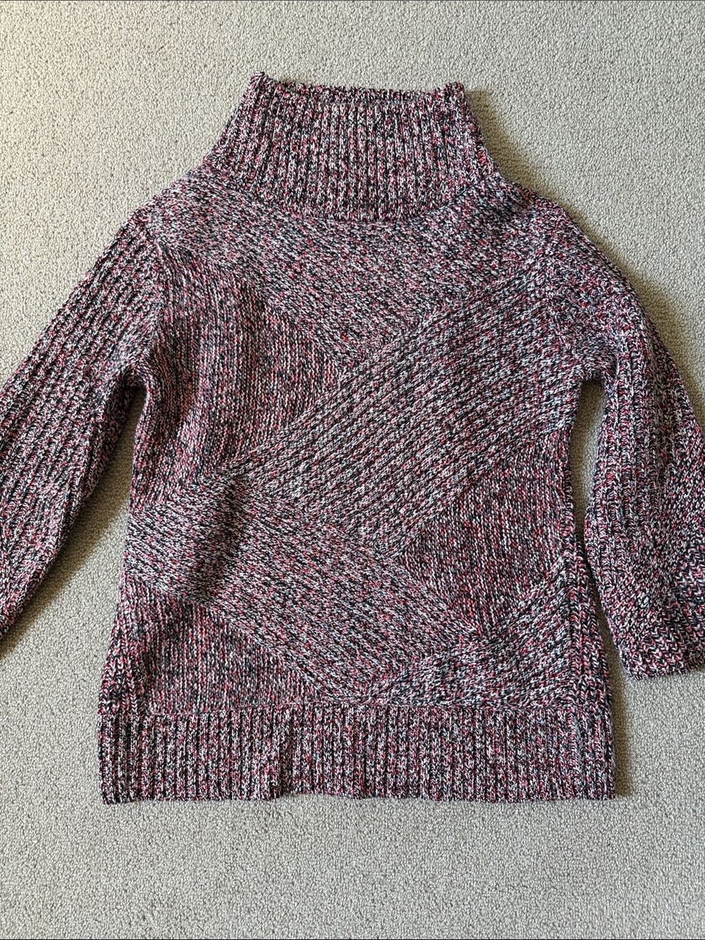 rag & bone Marled Pink and Gray Turtleneck Sweater